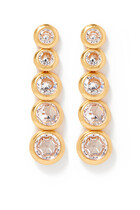 On The Dot Linear Earrings, Plated Metal & Cubic Zirconia
